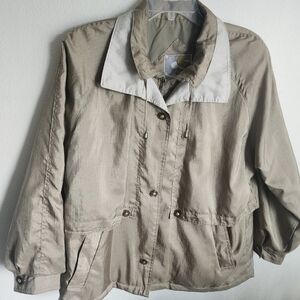 Currentseen Windbreaker/Raincoat Women's Vintage 2-Toned Pockets Lining Sz L